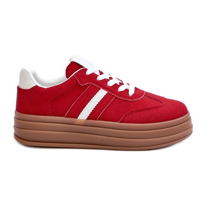 Zapatillas Dravinnia Mujer Plataforma Rojo