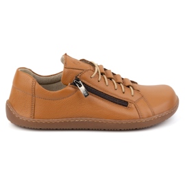 Olivier Zapatos de mujer minimalistas descalzos de piel 1242 rojo naranja