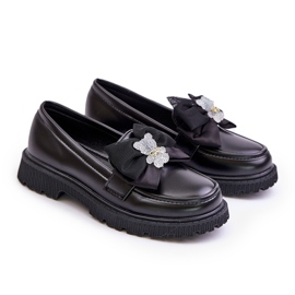 Vinceza Mocasines Niña Piel Ecológica Lazo Negro Avallesa