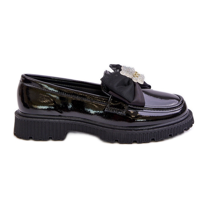 Vinceza Mocasines Niña Piel Eco Lacada Lazo Negro Avallesa