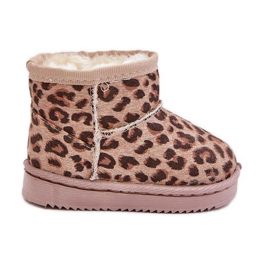 Botas De Nieve Infantiles Aislantes Con Estampado De Leopardo Beige Nallita