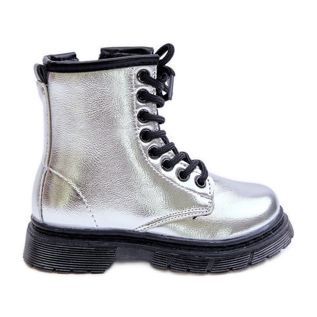 Botas aislantes para niña, charol plateado, con cremallera, Novita plata