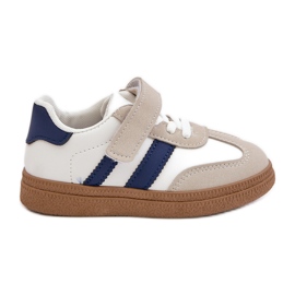 Zapatillas Infantiles Velcro Tromella Blanca y Azul blanco