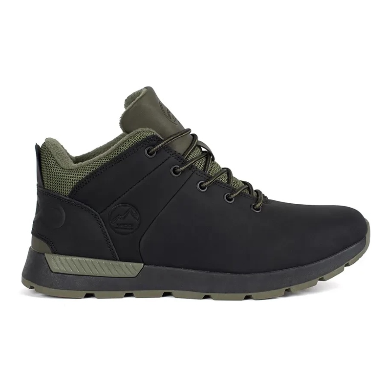Vico Zapatos con cordones de invierno para hombre en negro y verde.