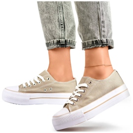 Deportivas de plataforma baja para mujer, gris QY832-36D.G Deportivas de plataforma baja para mujer, gris QY832-36D.G