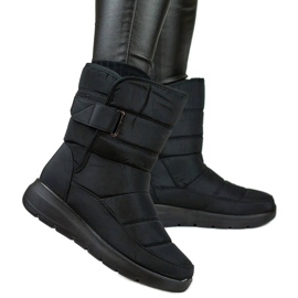 Botas de nieve aislantes con velcro para mujer, negro, 22T48B