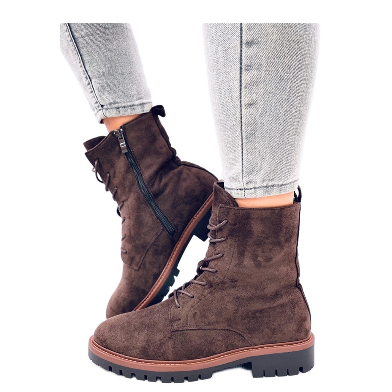 Botines cordones ante marrón Botines cordones ante marrón