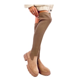 Botas calcetín caqui beige