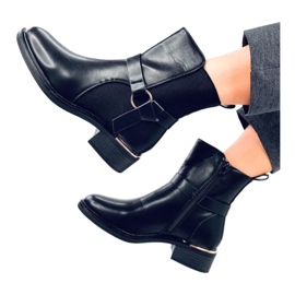 Botines Chelsea negros granulados para mujer
