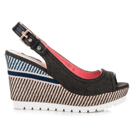 Vices Sandalias cuña con estampado negro