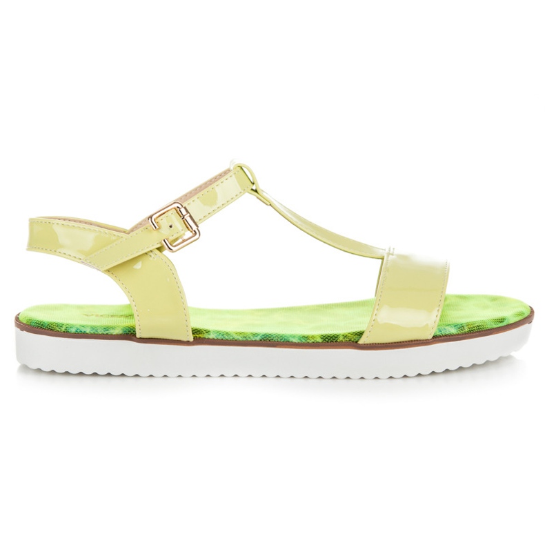 Vices Sandalias lacadas con hebilla verde Vices Sandalias lacadas con hebilla verde