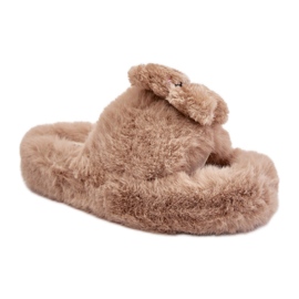 Pantuflas Modelo BG189P Beige con osito