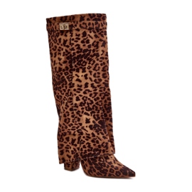 Modelo 9501A Botas Leopardo Marrón