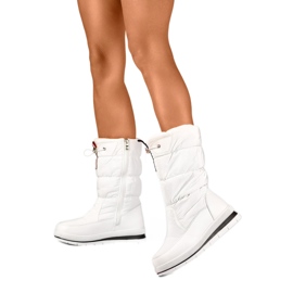 Botas de nieve para mujer aisladas con piel ecológica 8302W, blanco
