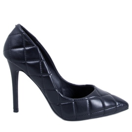 Salón stilettos acolchado negro
