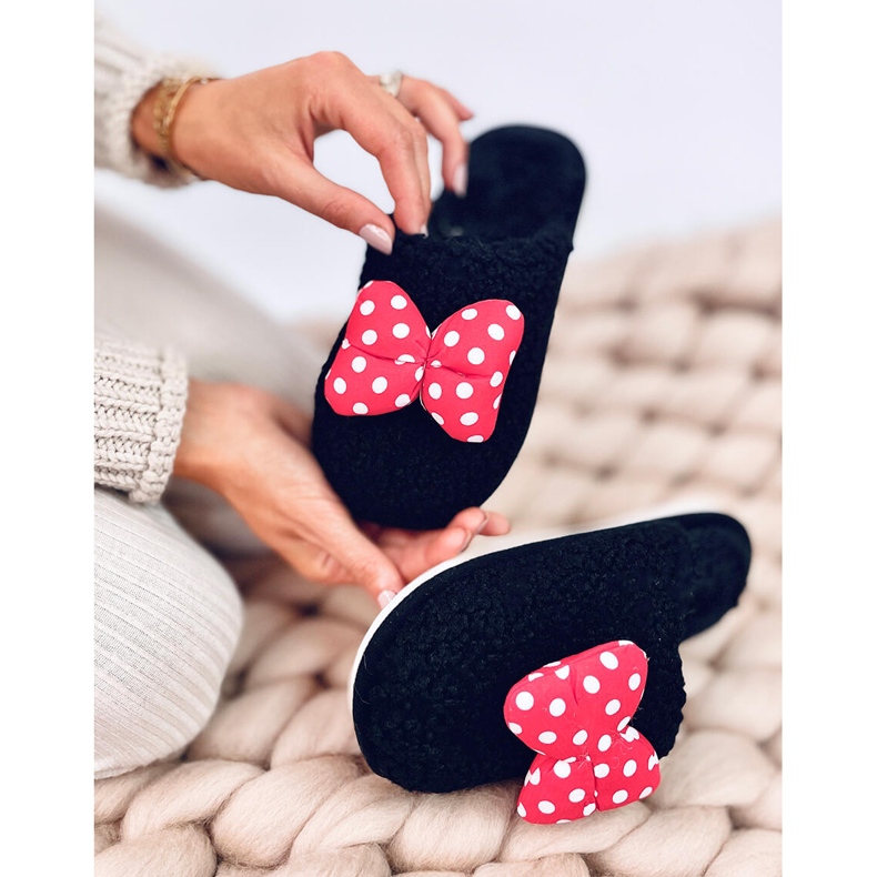 Zapatillas infantiles con lazo Niño Negro