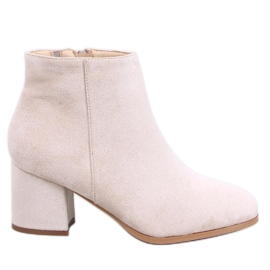 Botas de mujer de tacón beige lisas y aislantes