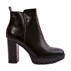 Botas aislantes de mujer con tacón alto y cierre con cremallera, negro Bioria