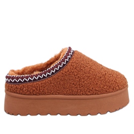 Botas de nieve cortas de mujer con borrego camel marrón