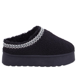Botas de nieve cortas para mujer con piel de oveja y bordado, negro