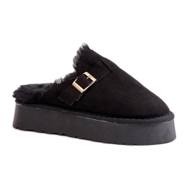 Pantuflas de mujer con aislamiento de pelo FA-185, negro