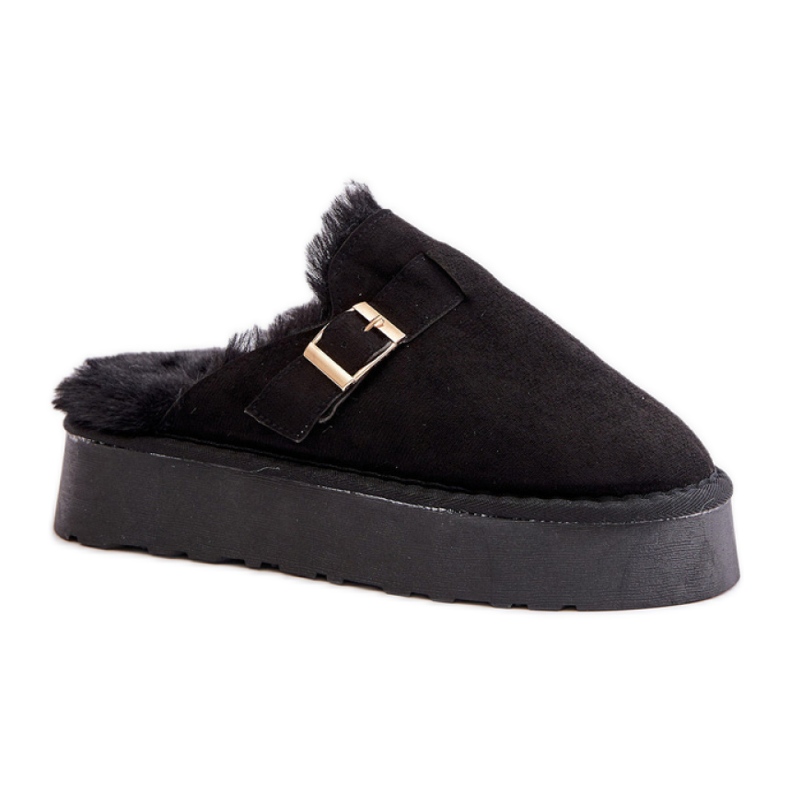 Pantuflas de mujer con aislamiento de pelo FA-185, negro Pantuflas de mujer con aislamiento de pelo FA-185, negro