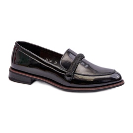Sergio Leone Mocasines Modelo PB247 Laca Negra negro