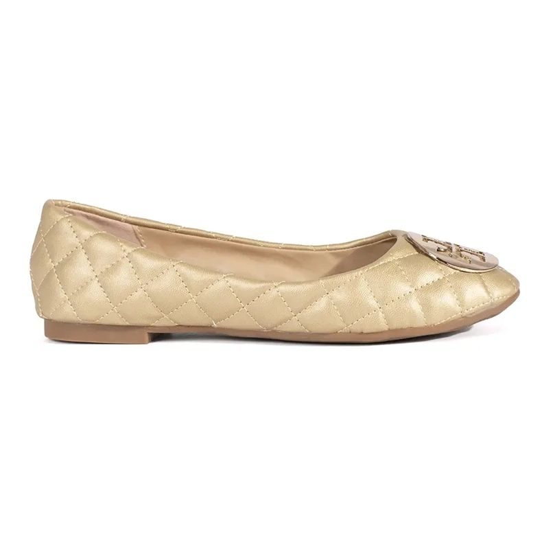 Bailarinas de mujer acolchadas doradas con decoración dorado