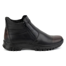 Zapatos de invierno hombre piel POLBUT con cremallera 2128S kabir negro