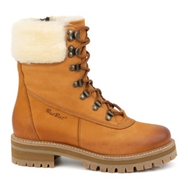 ButBal Botas de piel para mujer, botas de invierno con aislamiento, 329 Rojo naranja