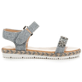 Vices Sandalias alpargatas con velcro gris