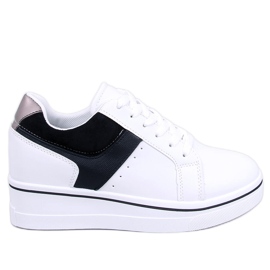 Zapatillas deportivas de mujer con cuña oculta, negro blanco