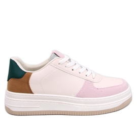 Zapatillas deportivas de mujer rosa con plataforma.