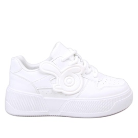 Zapatillas deportivas de mujer con plataforma, blancas. blanco