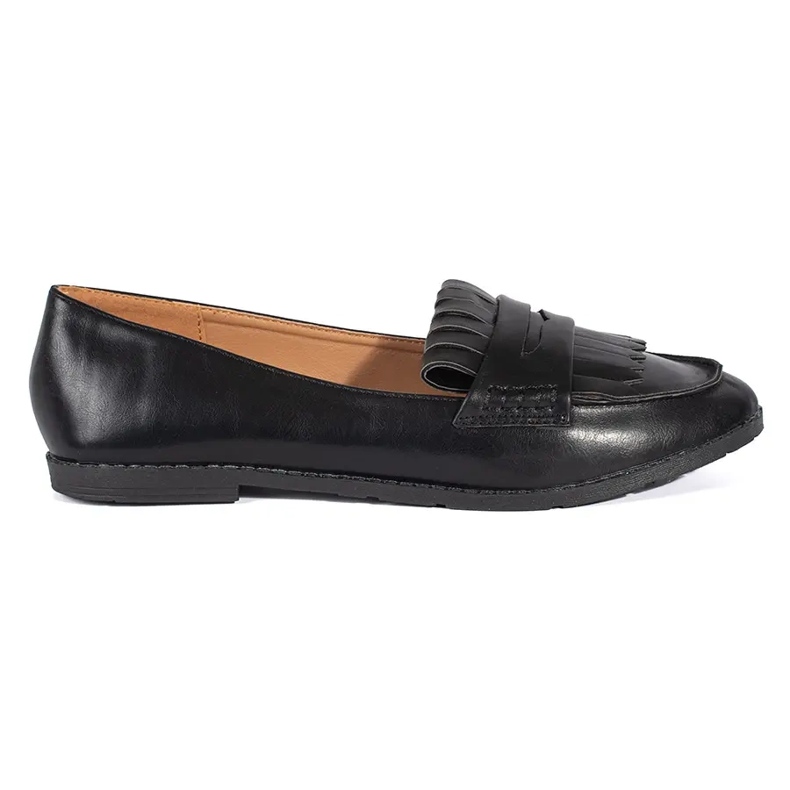 Mocasines de mujer negros decorados con flecos