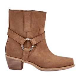 Botas Tacón Ante Natural Zazoo 3444/2 Beige