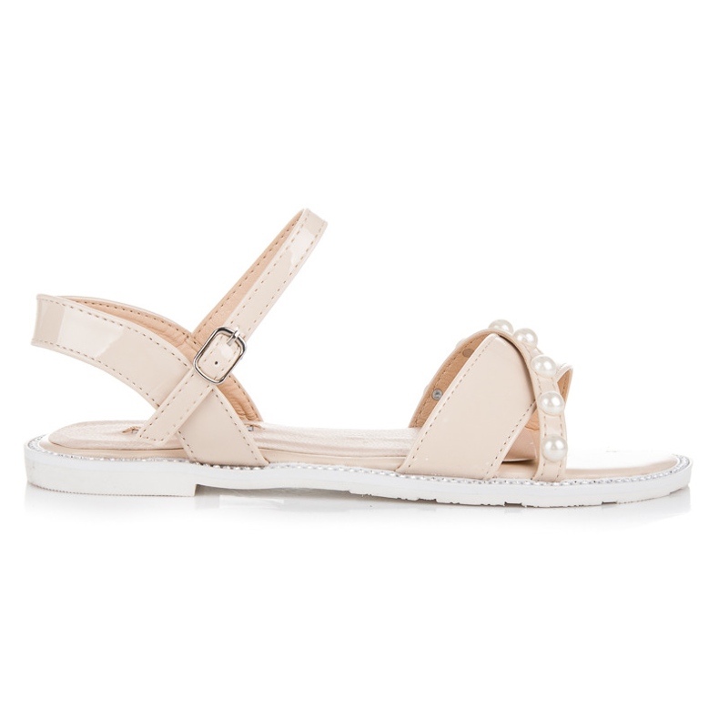 Vices Sandalias planas con perlas marrón Vices Sandalias planas con perlas marrón