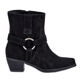 Botas Tacón Ante Natural Zazoo 3444/2 Negro
