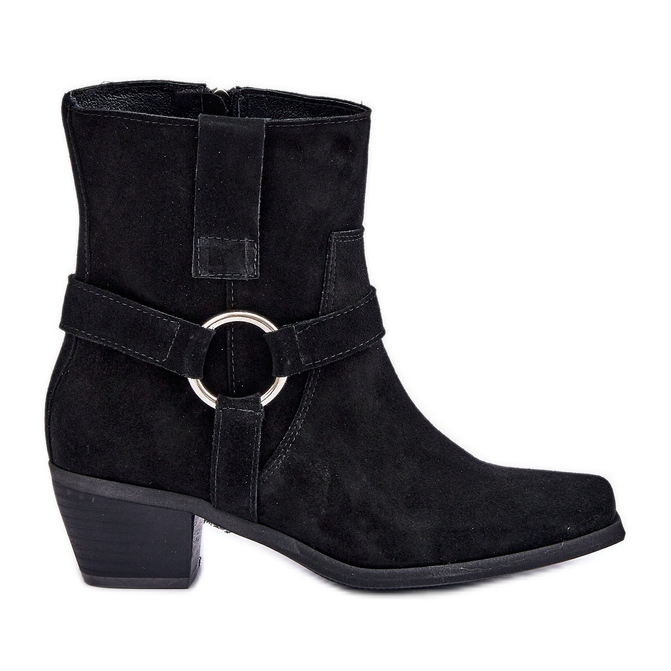 Botas Tacón Ante Natural Zazoo 3444/2 Negro