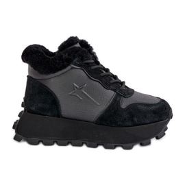 Zapatillas Trapper De Mujer De Piel Con Piel En La Plataforma Big Star OO274A329 Negro