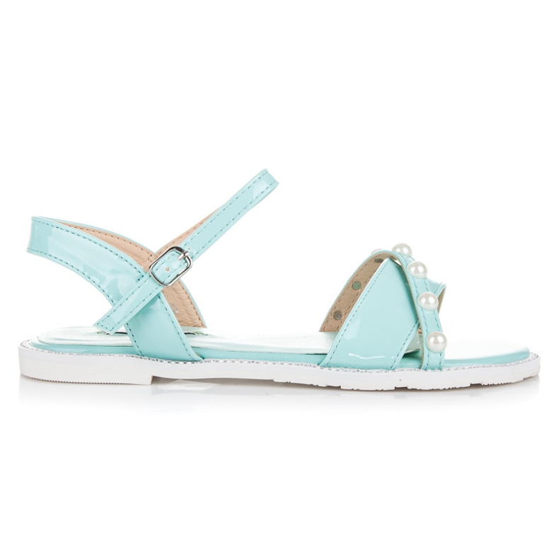 Vices Sandalias planas con perlas verde Vices Sandalias planas con perlas verde