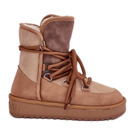Botas De Nieve Mujer Con Plataforma Con Fijaciones D.Franklin DFSH370013 Camel marrón