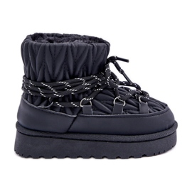 Botas de nieve para niños con aislamiento de pelo grueso, color negro