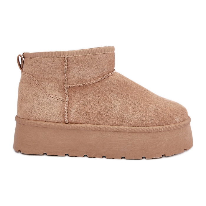 Botas de nieve aislantes con plataforma para mujer, beige oscuro Botas de nieve aislantes con plataforma para mujer, beige oscuro