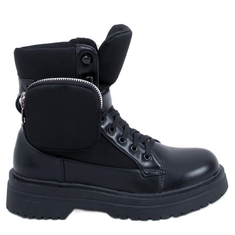Botas militares con bolsillo desmontable, negro