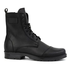 Zapatos polacos de piel de caña alta para hombre 2118/2 POLBUT negro