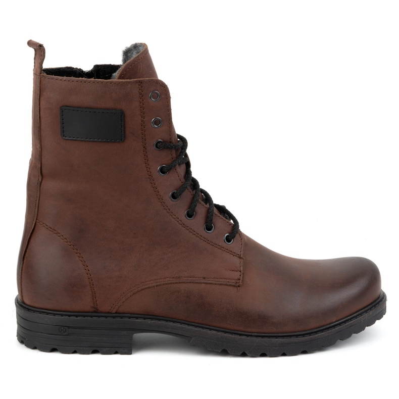 Polbut Botas militares para hombre, piel polaca, 2118S, marrón