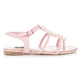 Vices Sandalias con estilo con cuentas rosa