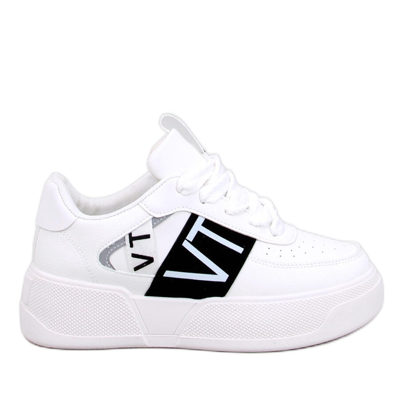 Zapatillas de mujer con plataforma en blanco y negro.