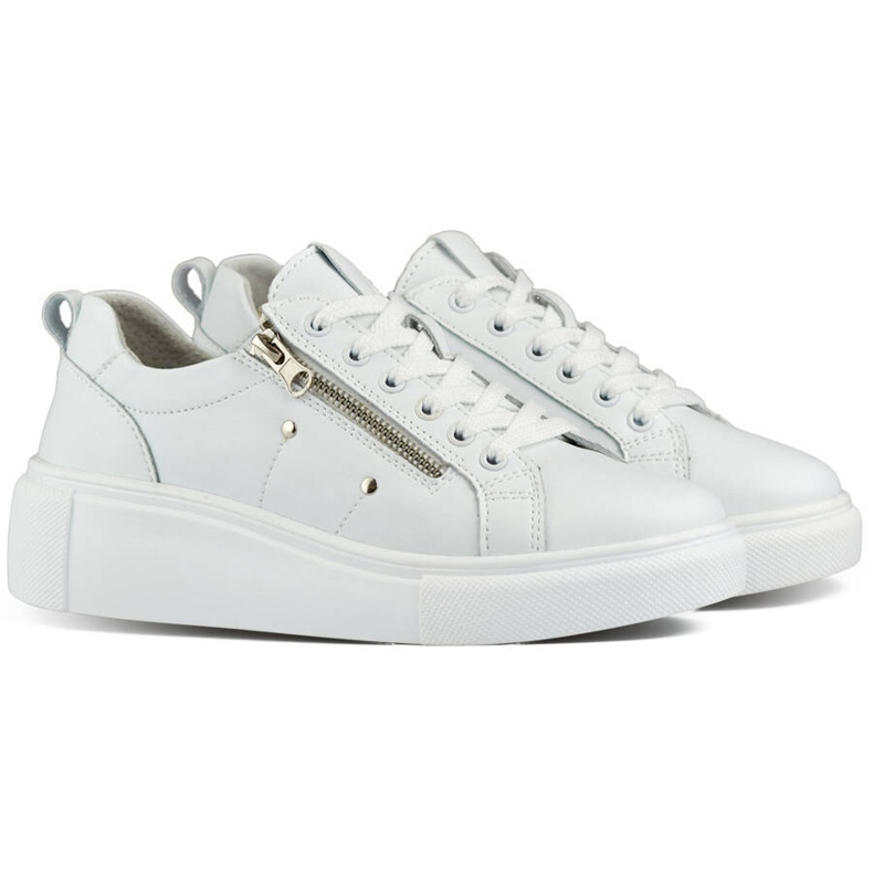 Deportivas mujer plataforma piel blanco GD-LX1001W